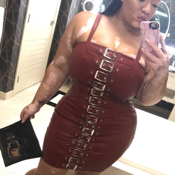 Dresses & Skirts - Red faux leather dress